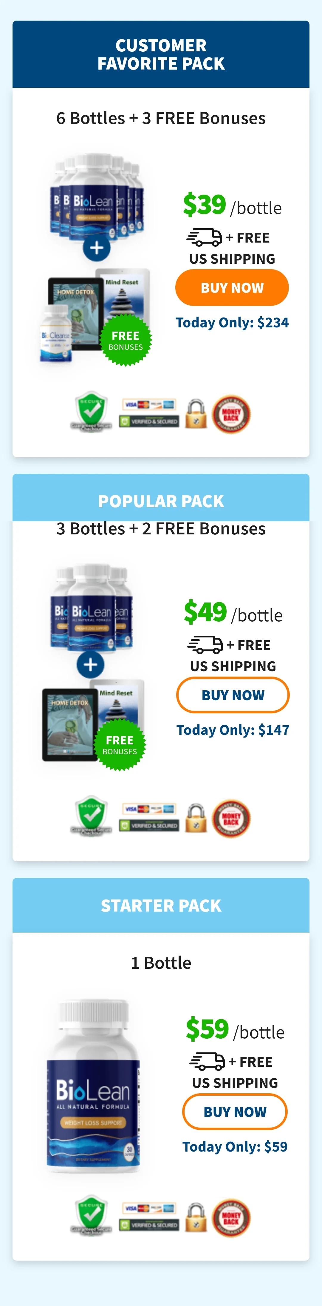 BioLean Pricing